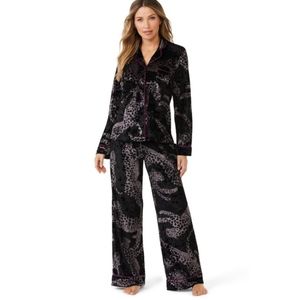 Sofia Intimates By Sofia Vergara™ Dark Purple-Grey Crushed Velvet XL Pajama Set